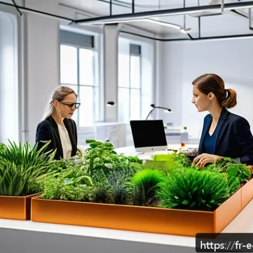 에코디자인 자격 취득 방법 - A modern eco-design product development workspace showcasing a diverse team of French professionals ...
